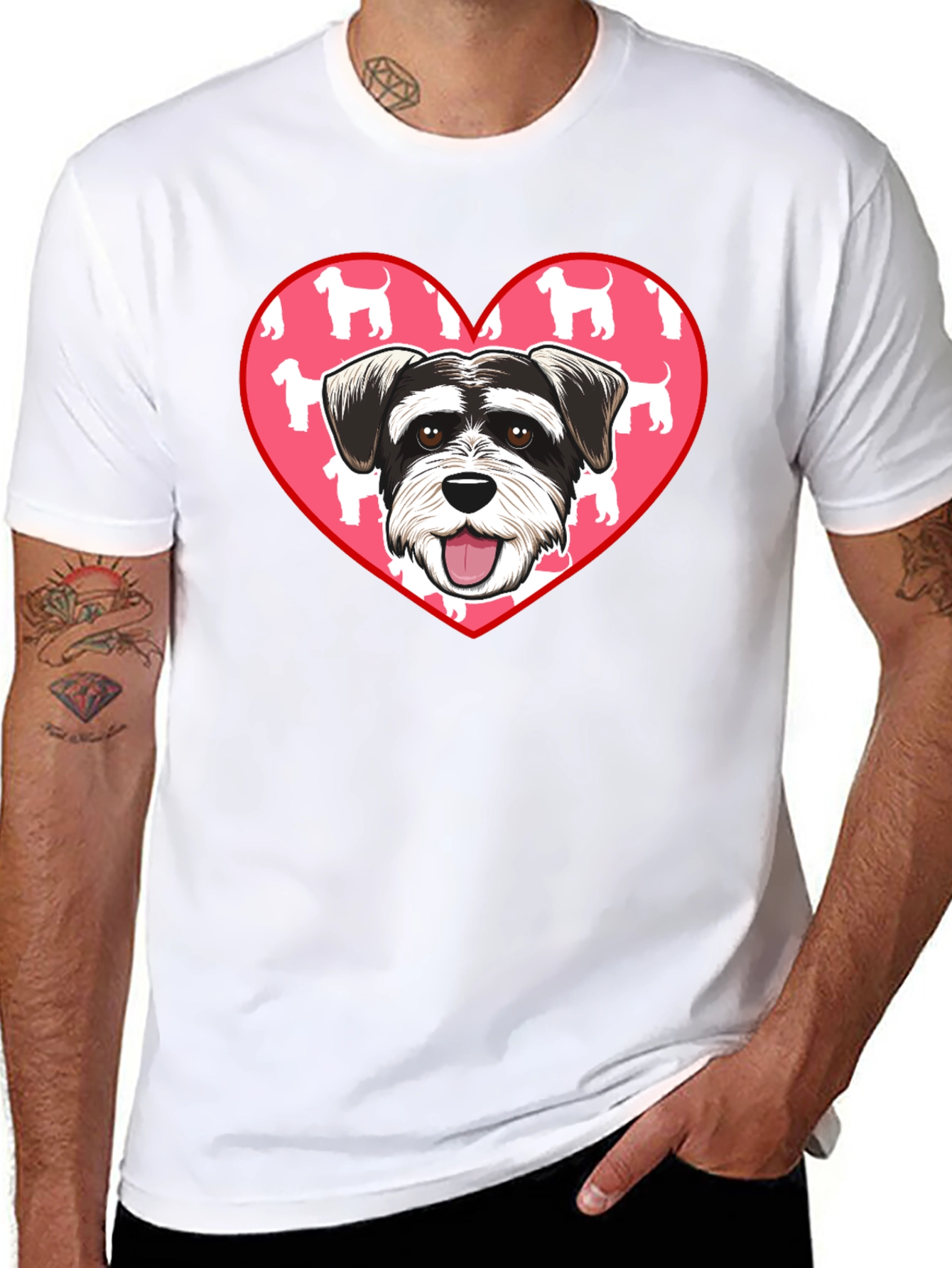 Schnauzer Dog Heart T-Shirt