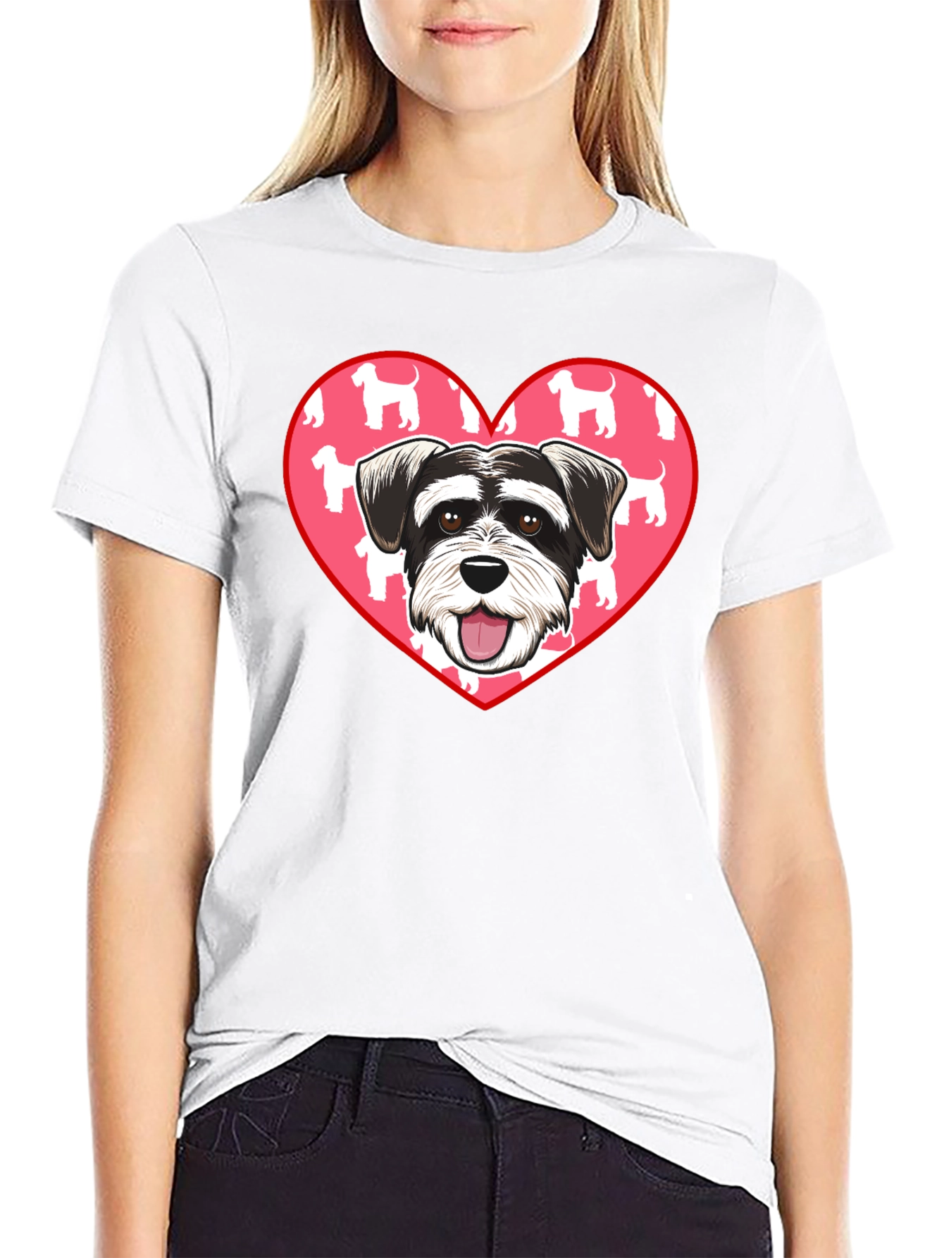 Schnauzer Dog Heart T-Shirt
