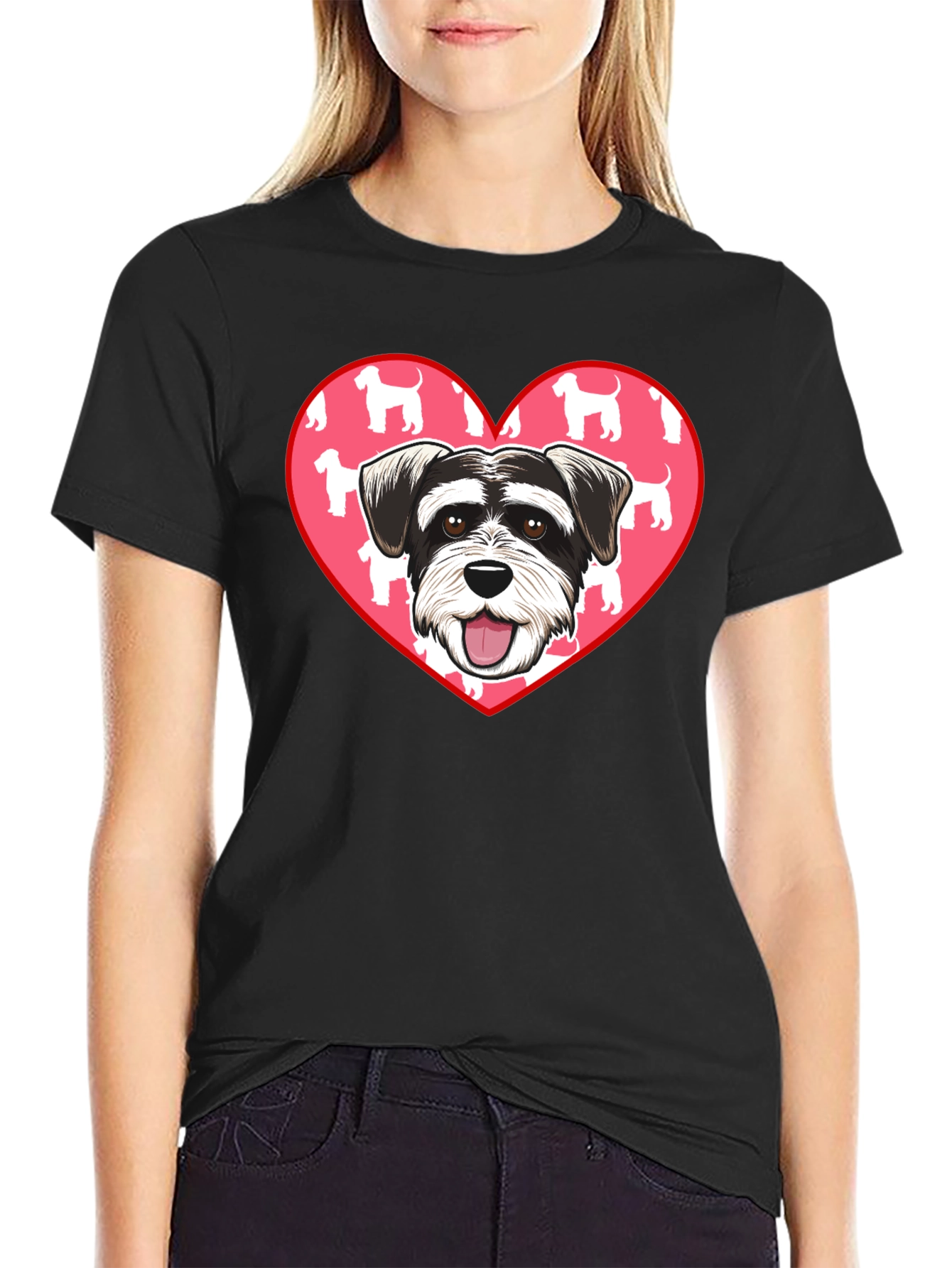 Schnauzer Dog Heart T-Shirt