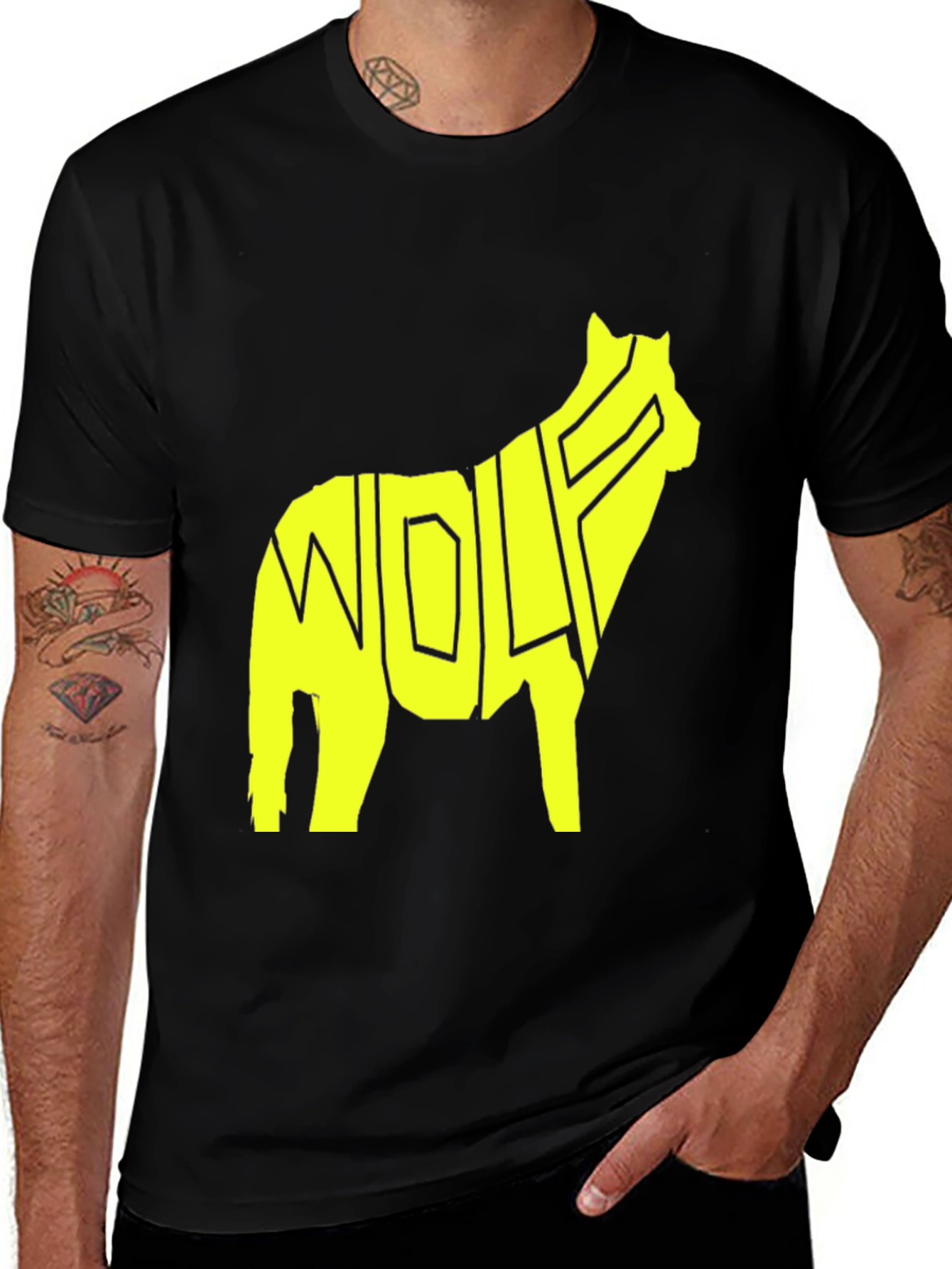 Wolf Silhouette Graphic Tee - Black T-Shirt