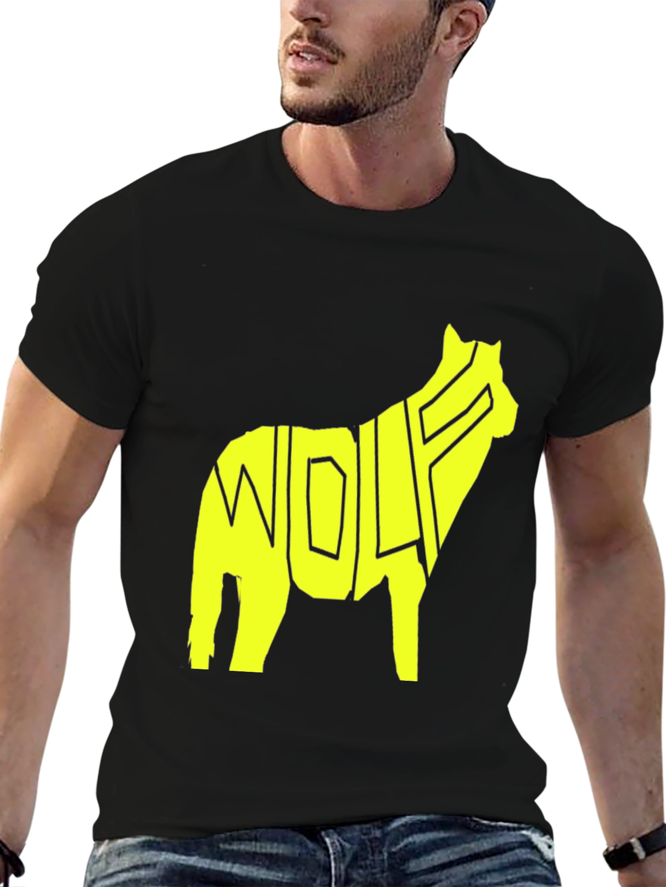 Wolf Silhouette Graphic Tee - Black T-Shirt