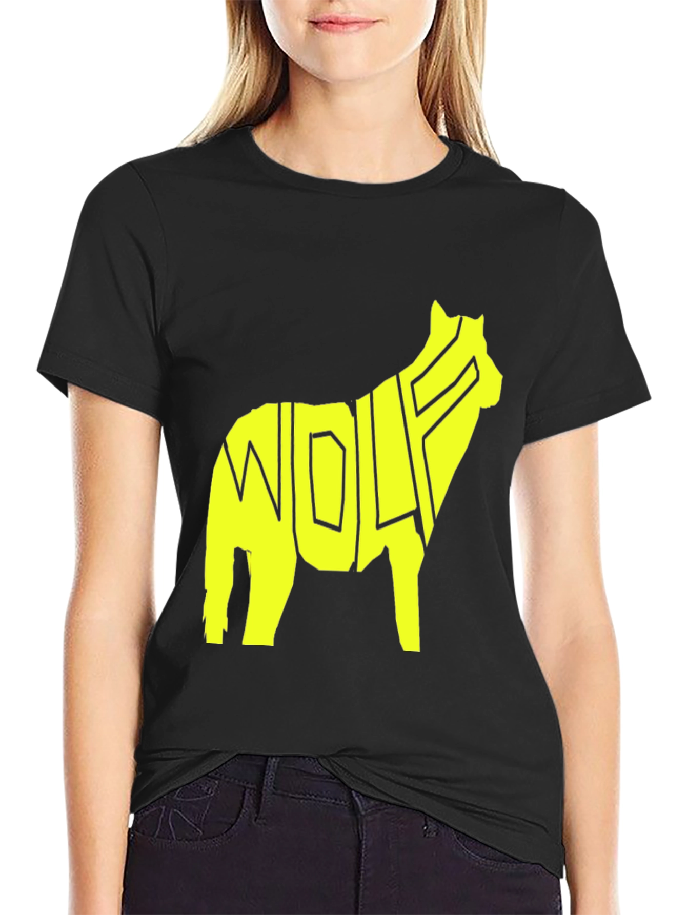 Wolf Silhouette Graphic Tee - Black T-Shirt