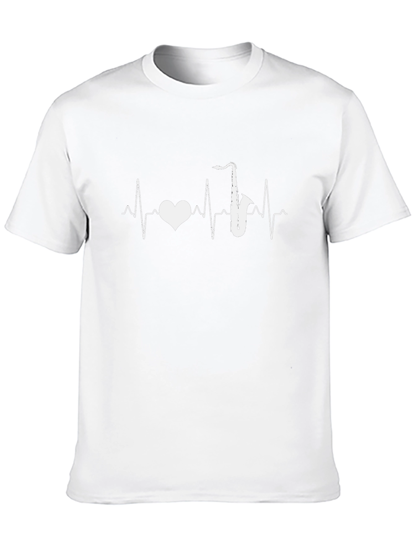 Saxophone Heartbeat T-Shirt - Music Lover Tee