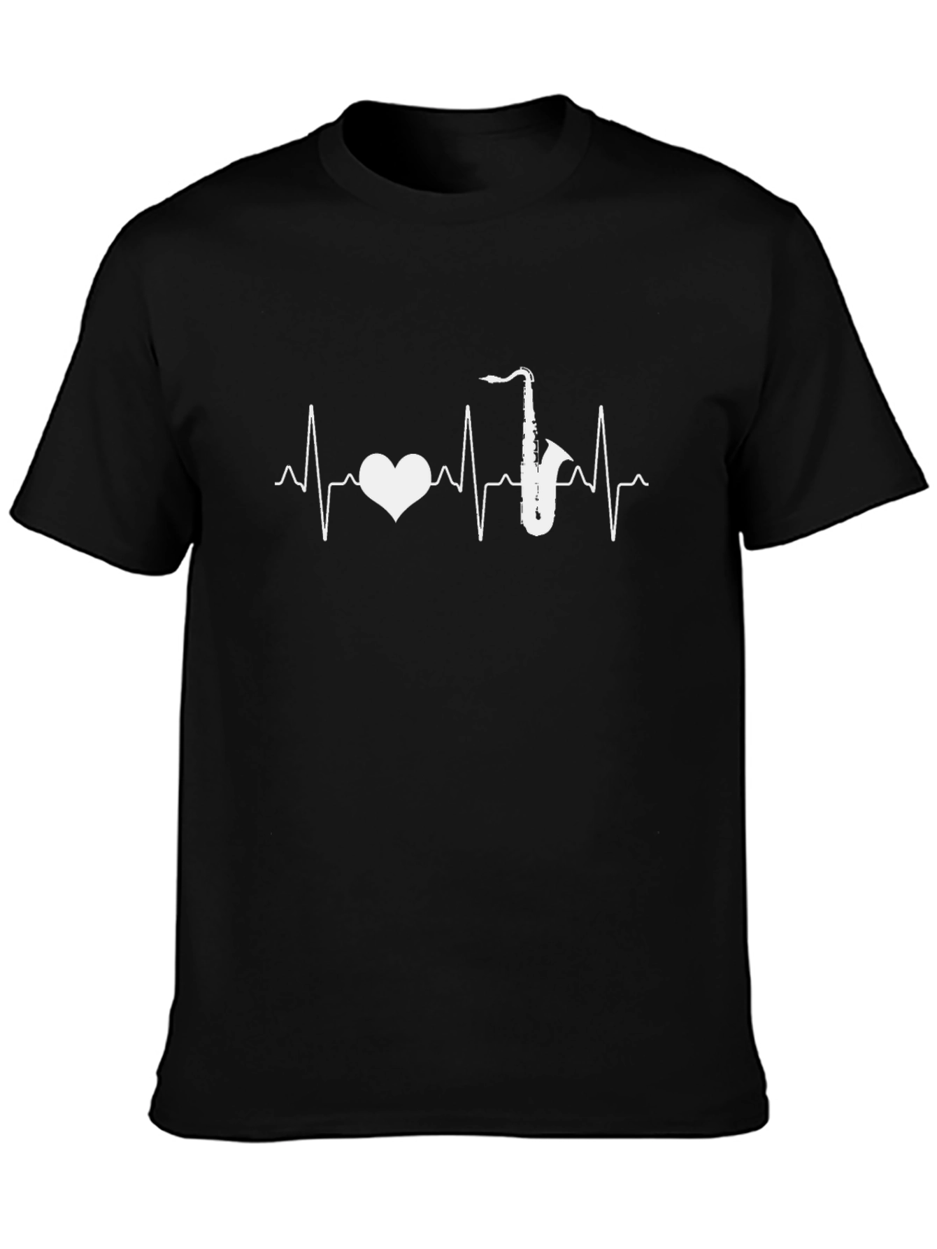 Saxophone Heartbeat T-Shirt - Music Lover Tee