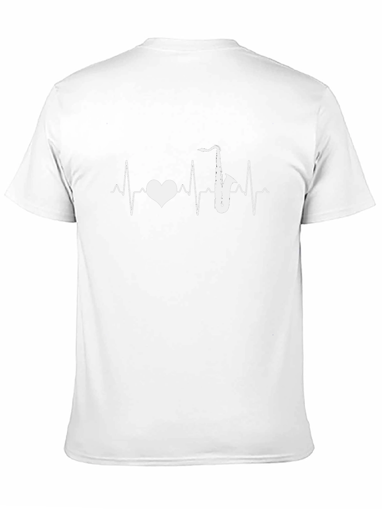 Saxophone Heartbeat T-Shirt - Music Lover Tee