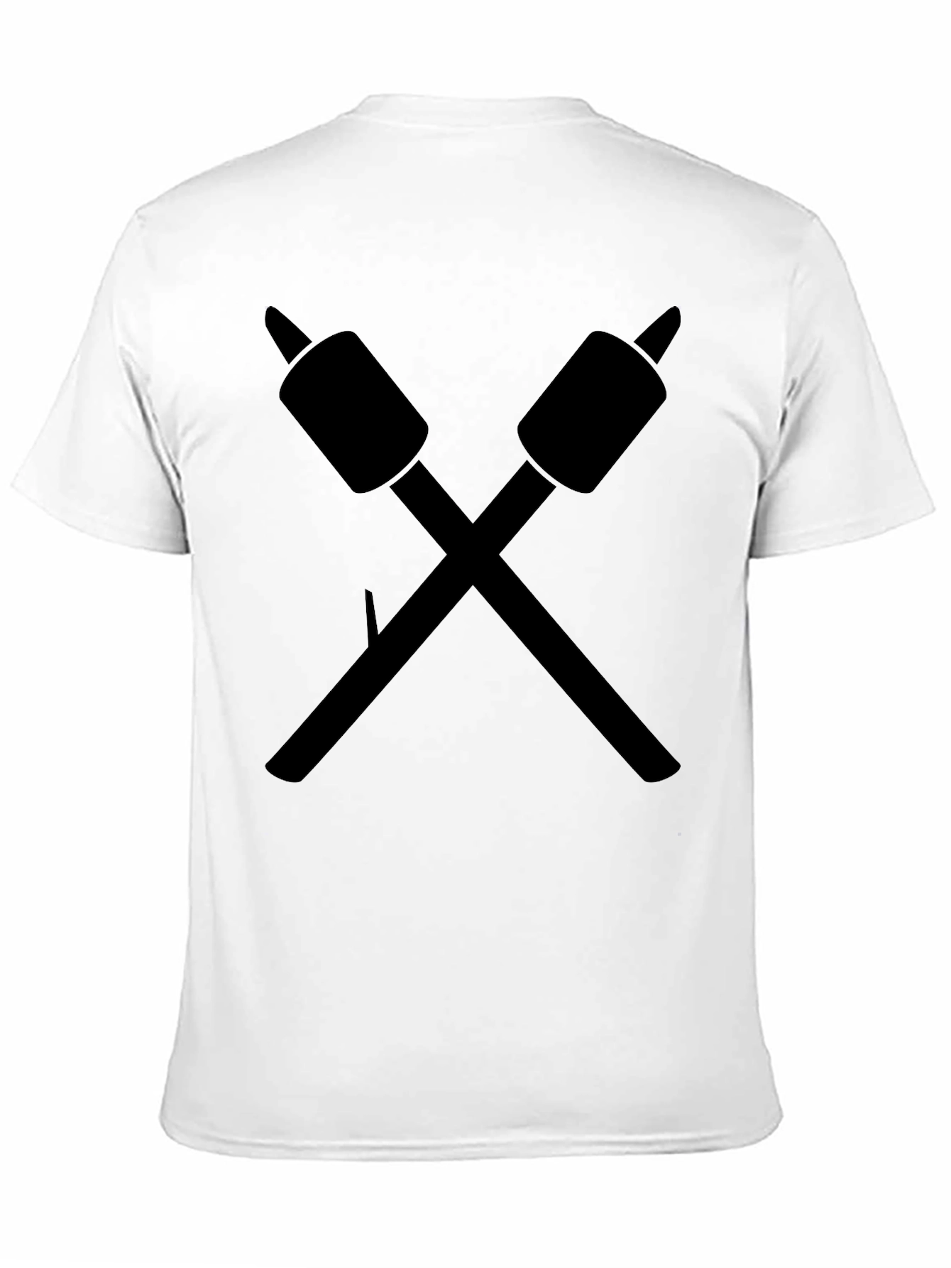 Crossed Marshmallow Roasting Sticks Graphic Tee - Black