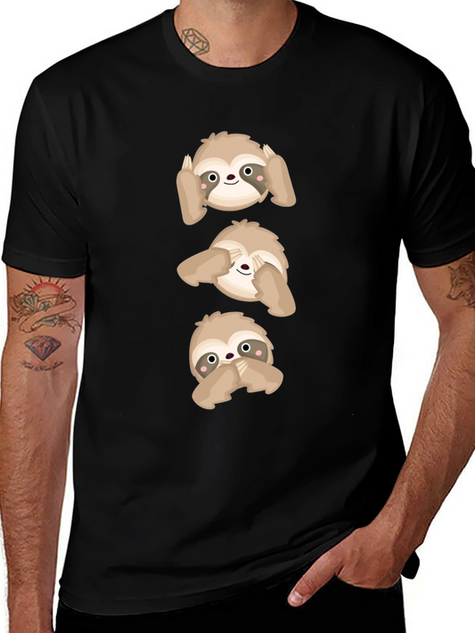 Hear See Speak No Evil Sloth Graphic Tee