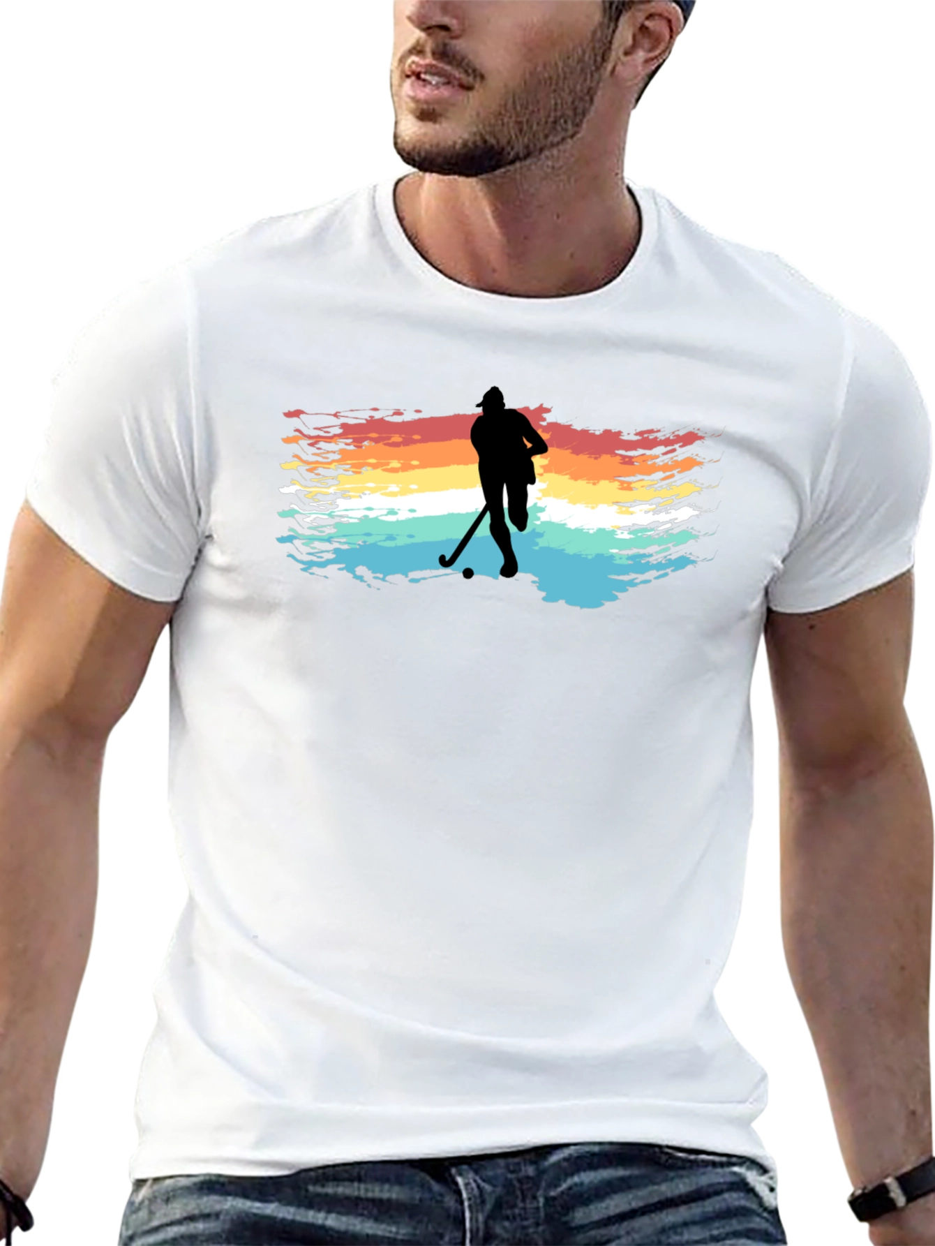 Retro Hockey Player T-Shirt
