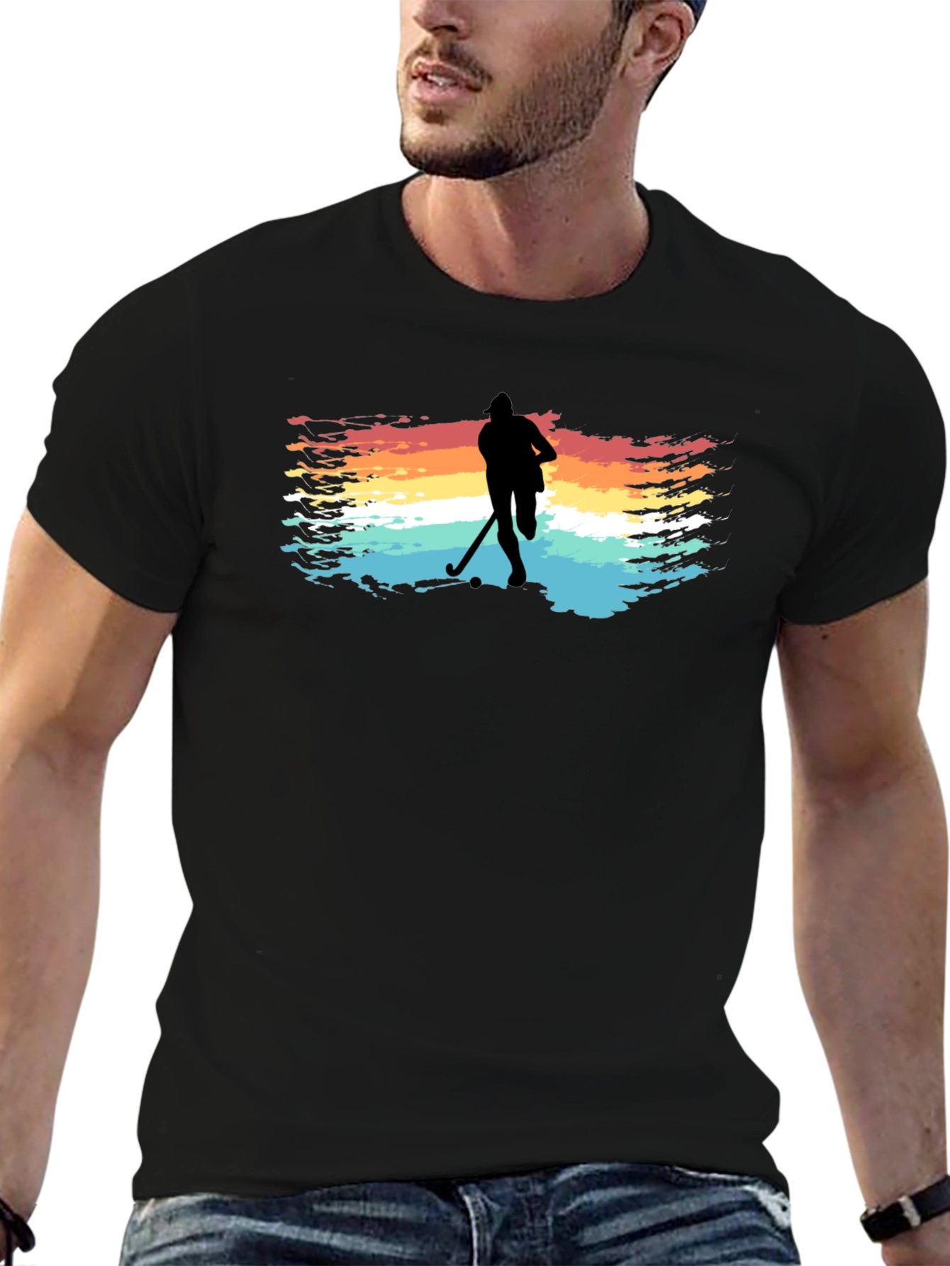 Retro Hockey Player T-Shirt