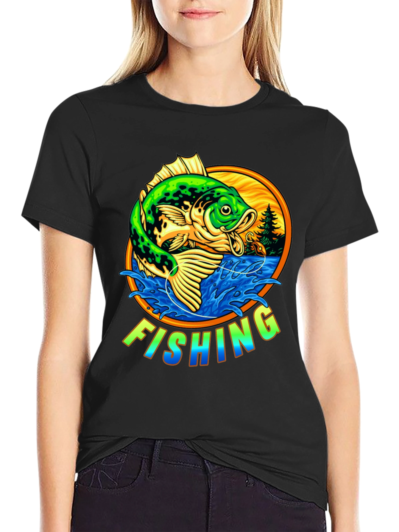 Fishing Graphic T-Shirt - Bass Design