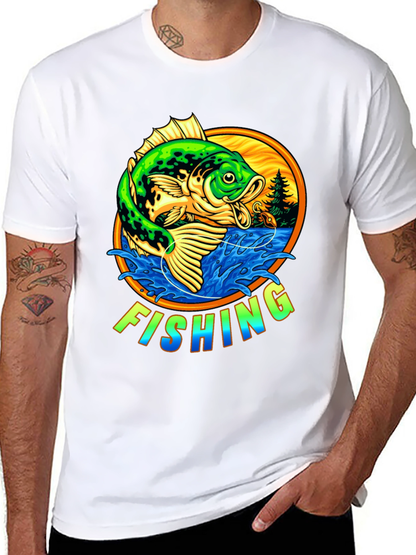 Fishing Graphic T-Shirt - Bass Design