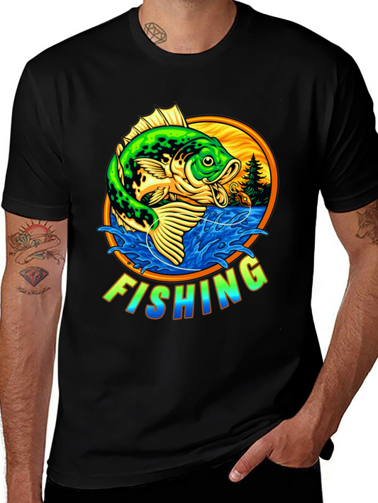 Fishing Graphic T-Shirt - Bass Design