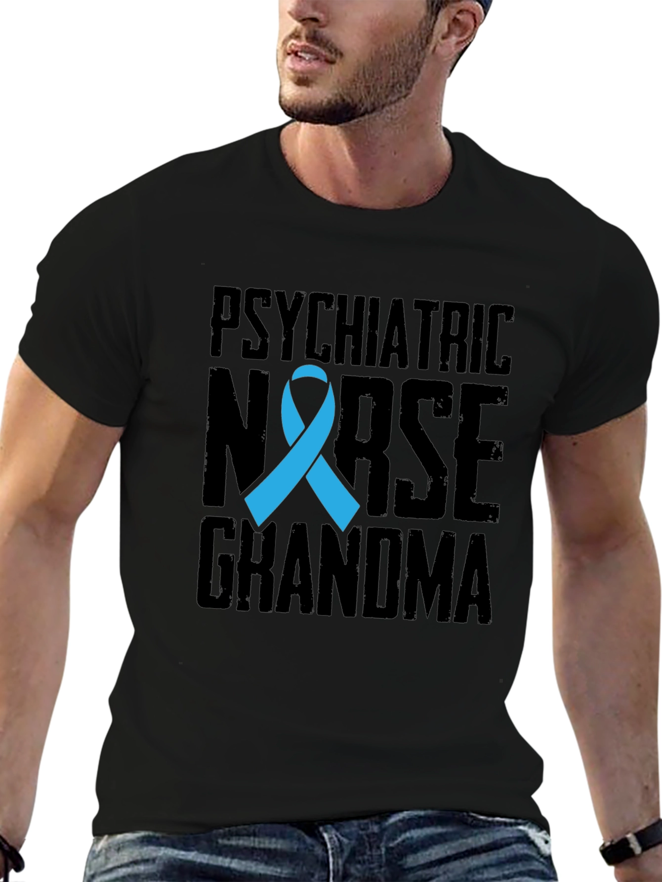 Psychiatric Nurse Grandma T-Shirt - Awareness Ribbon Tee