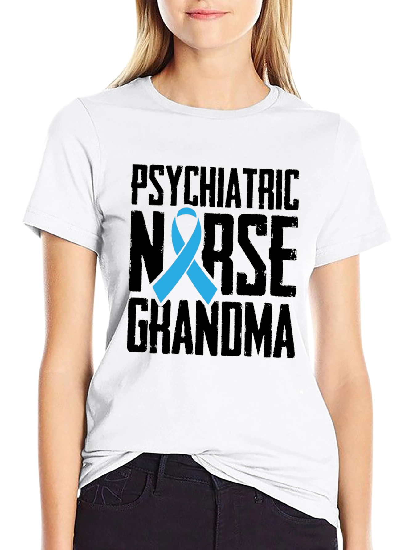 Psychiatric Nurse Grandma T-Shirt - Awareness Ribbon Tee
