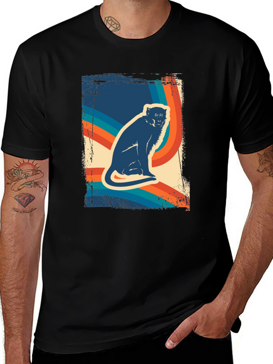 Retro Cat Graphic T-Shirt - Cool Vintage Style Tee