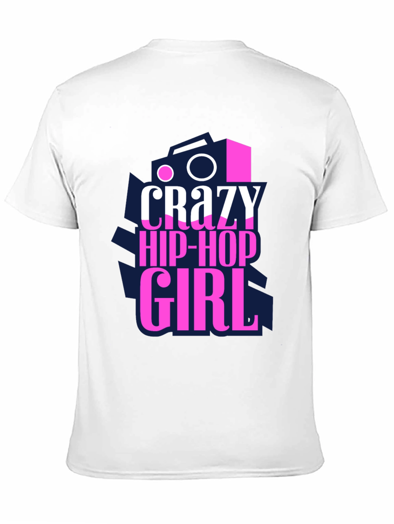 Crazy Hip-Hop Girl Graphic Tee - Black