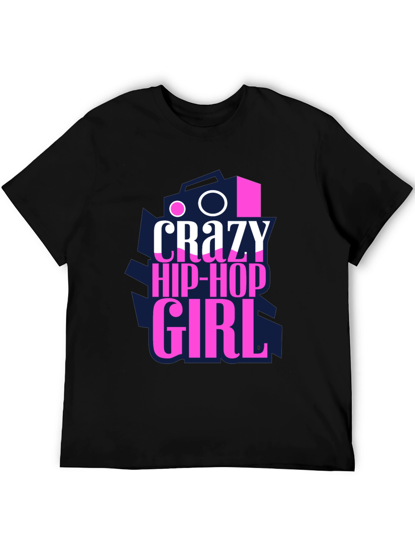 Crazy Hip-Hop Girl Graphic Tee - Black