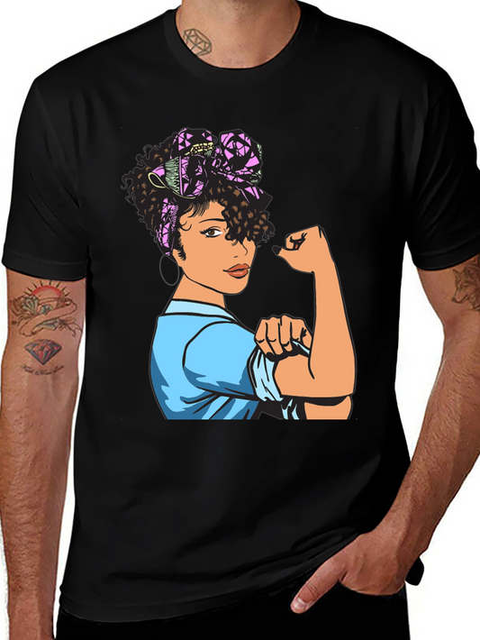 Black Rosie the Riveter Women Empowerment T-Shirt
