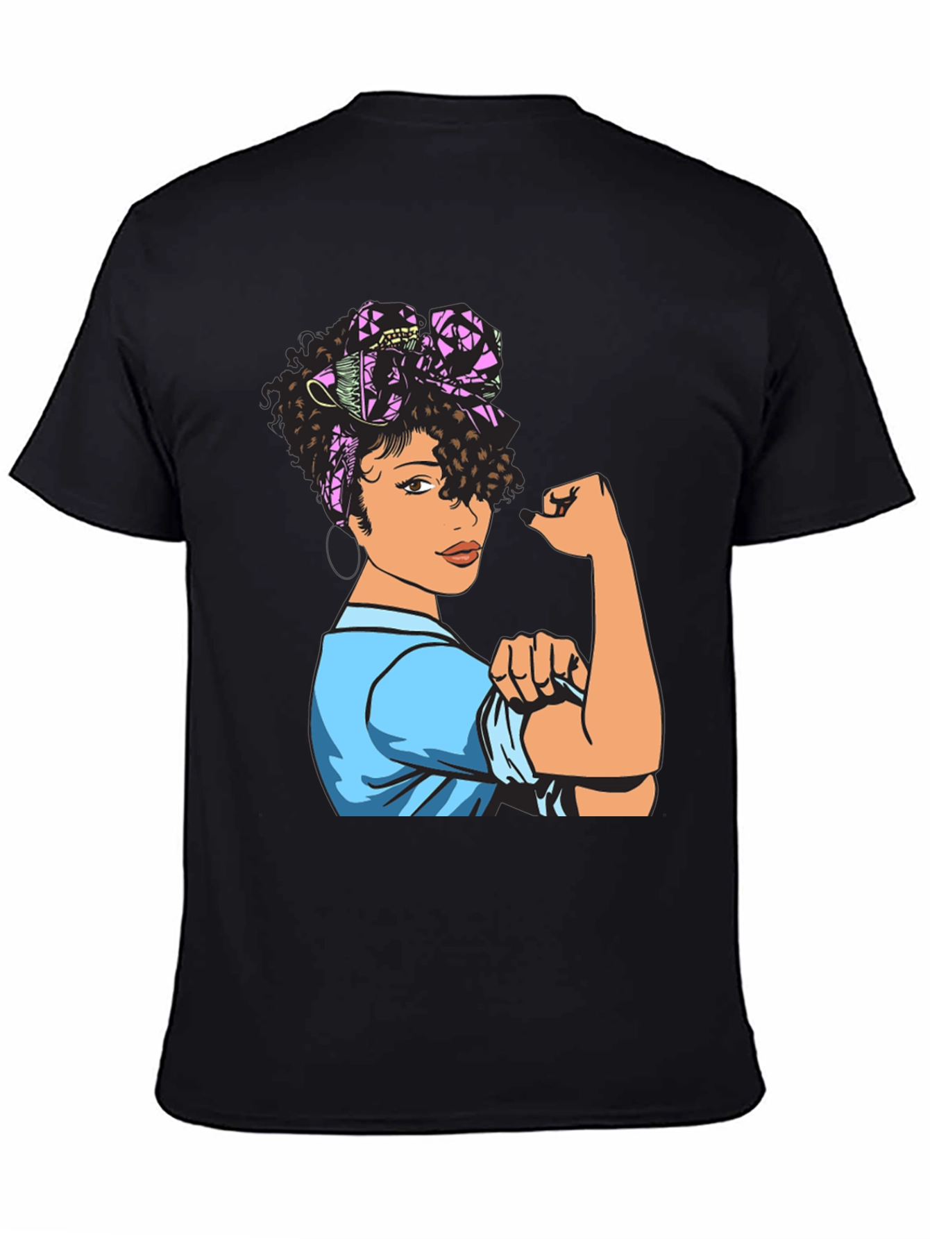 Black Rosie the Riveter Women Empowerment T-Shirt