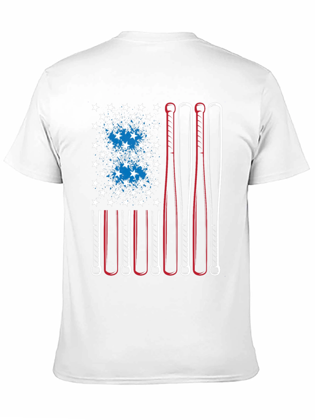 Baseball Bat American Flag T-Shirt
