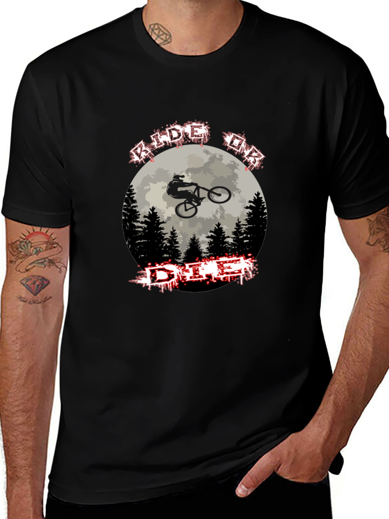 Ride or Die Mountain Biking Graphic Tee