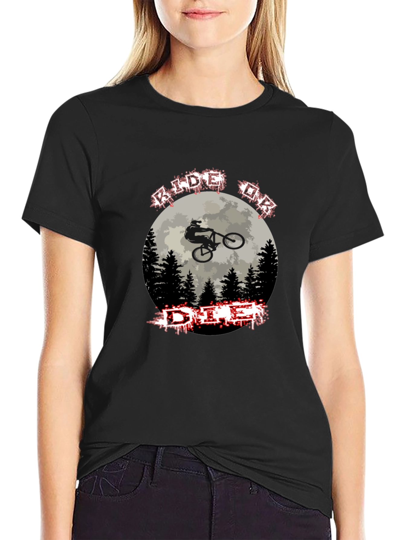 Ride or Die Mountain Biking Graphic Tee