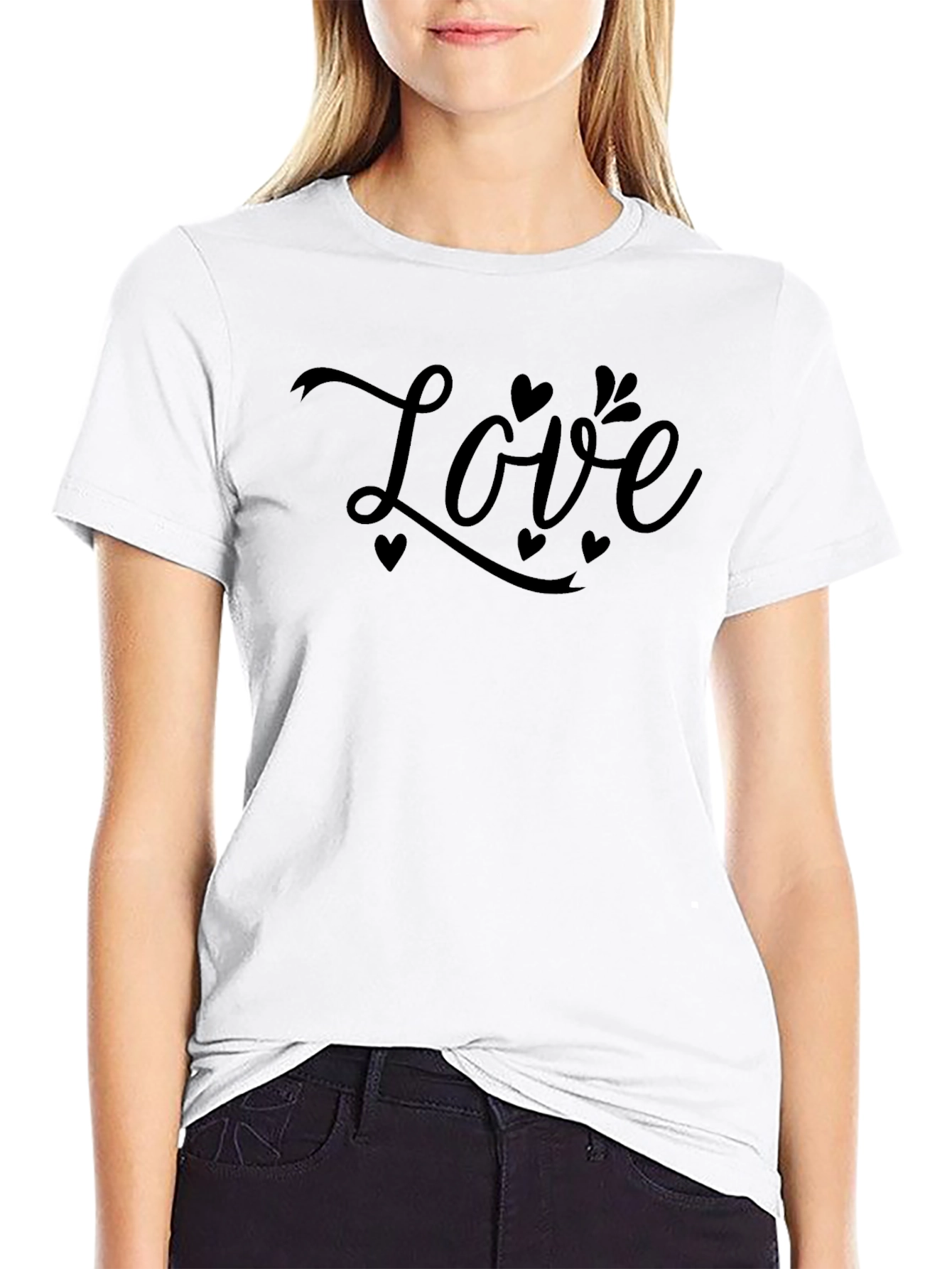 Love Hearts Black T-Shirt