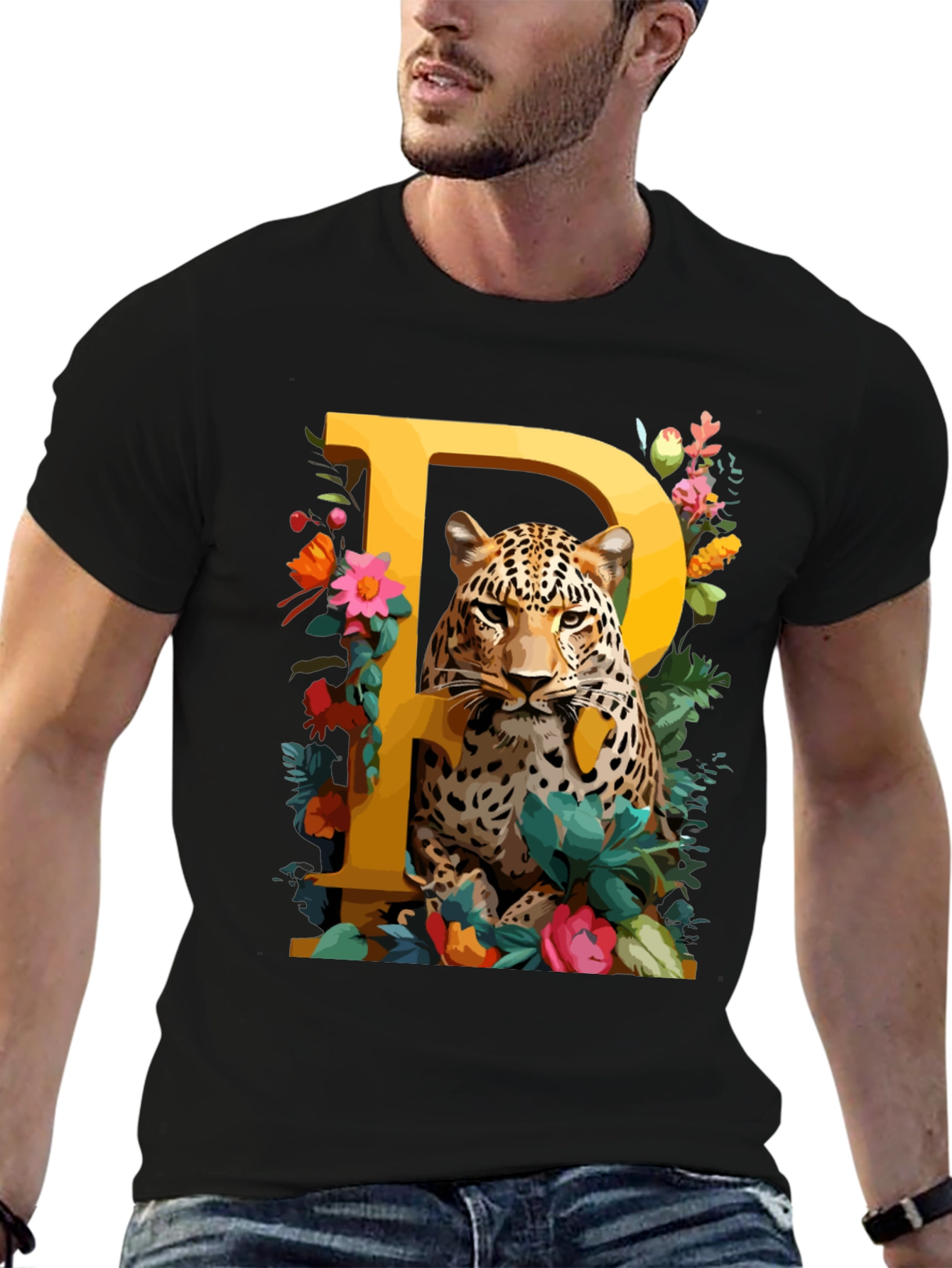Leopard P Initial Tee