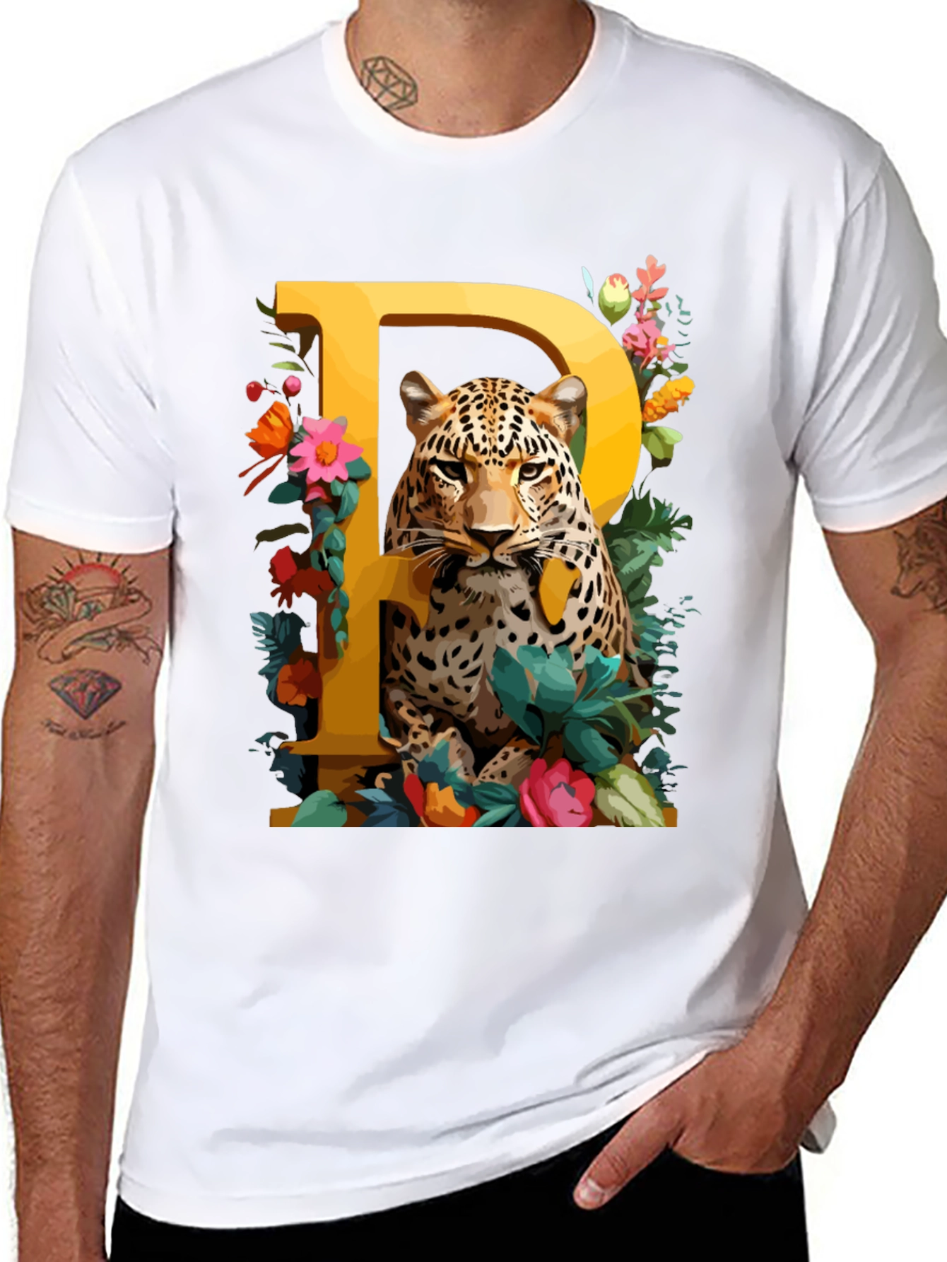 Leopard P Initial Tee