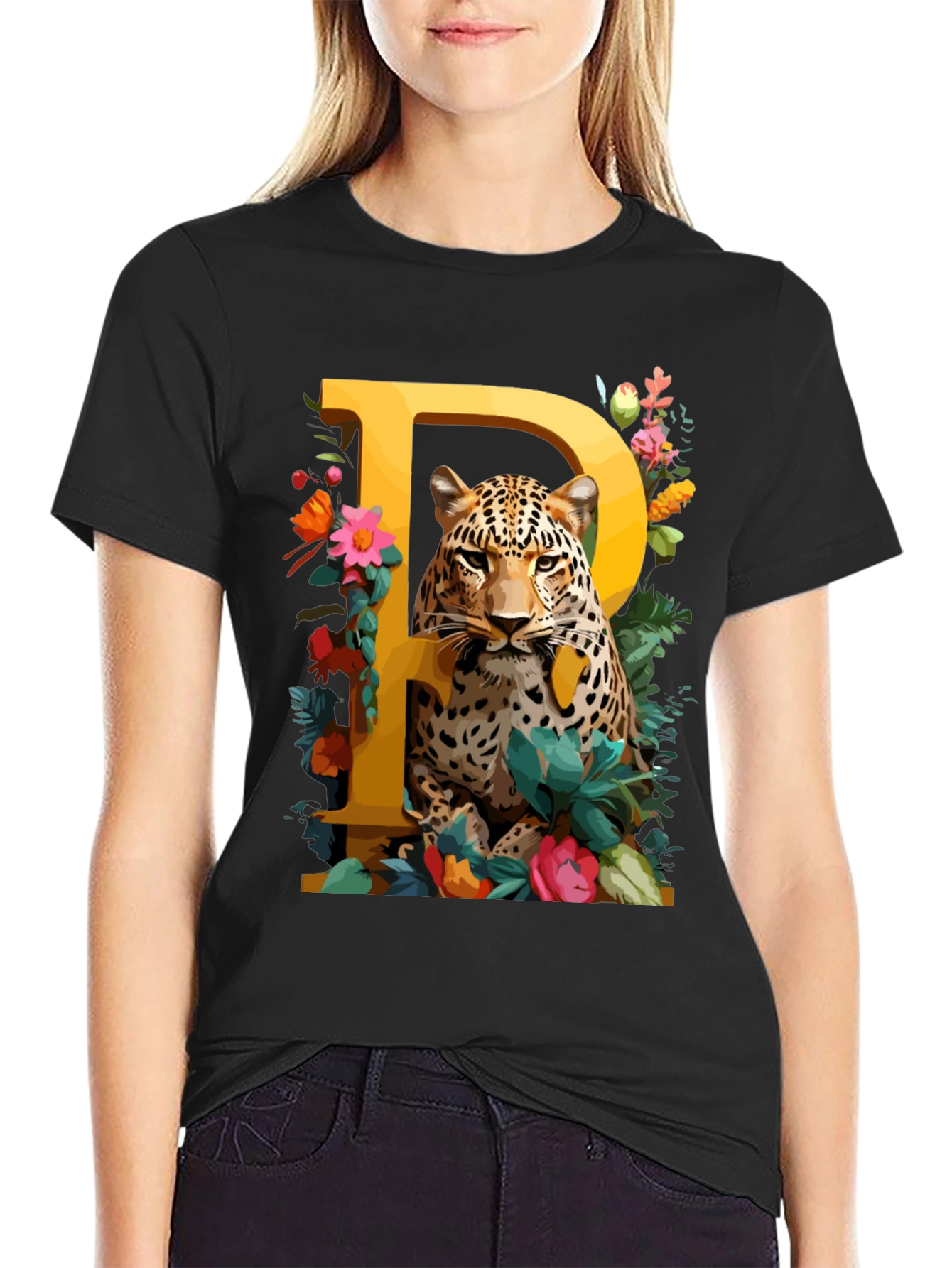 Leopard P Initial Tee