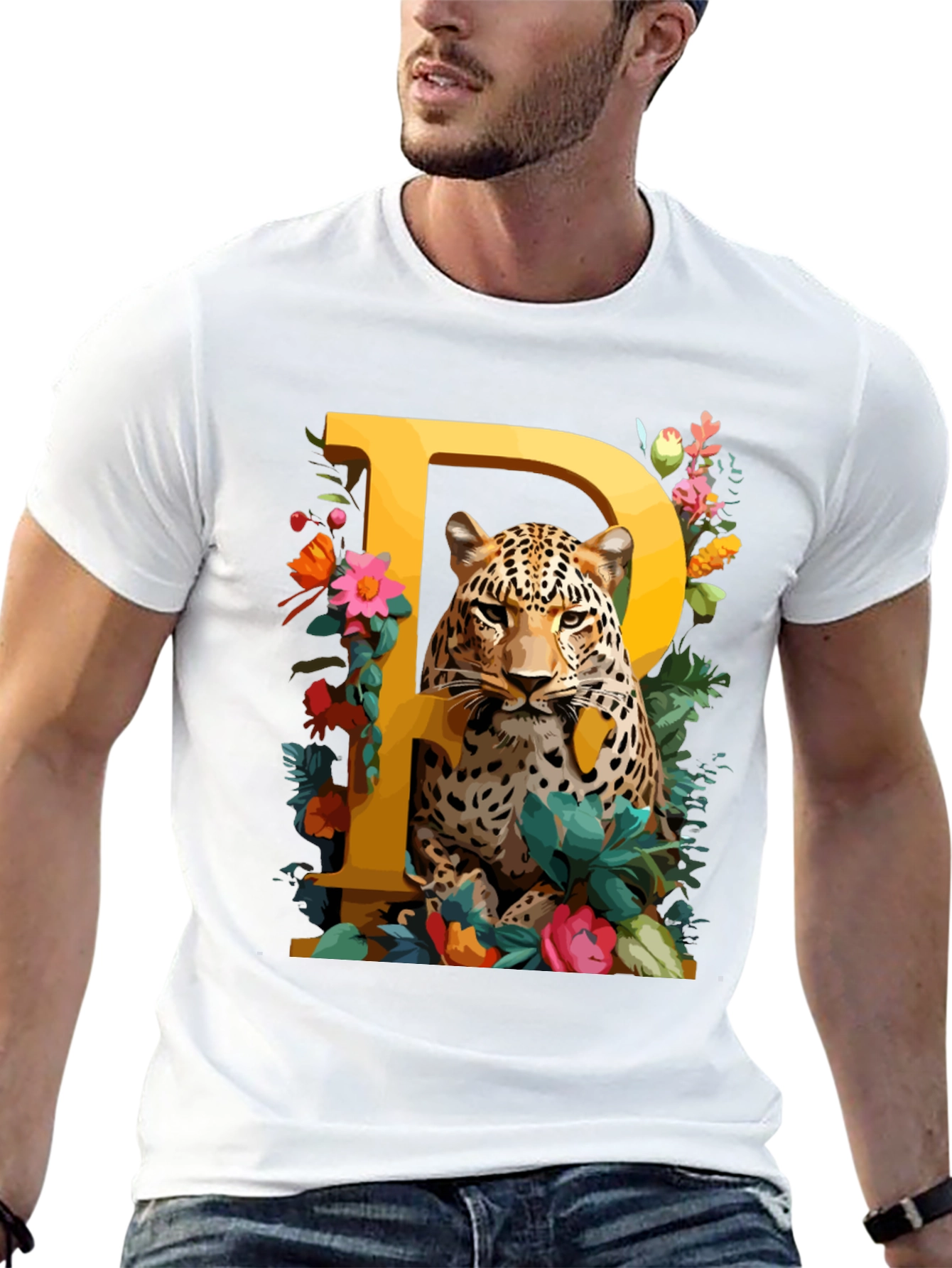Leopard P Initial Tee