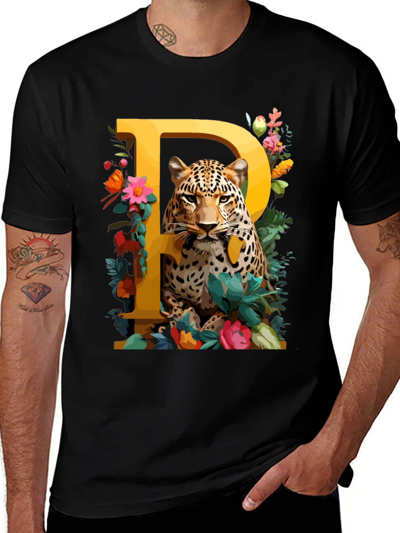 Leopard P Initial Tee