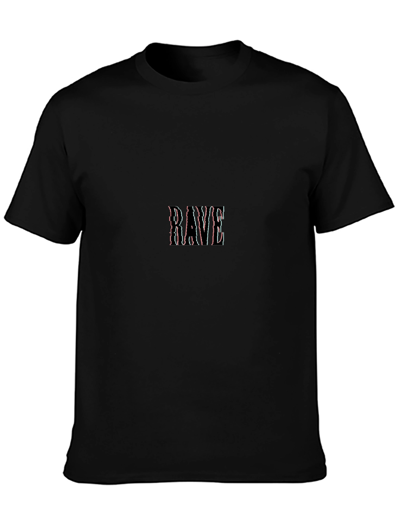 Rave Graphic Tee - Mens Black Crew Neck T-Shirt
