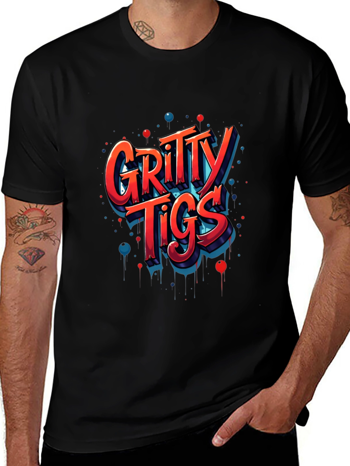 Gritty Tigs Graphic Tee - Cool Cartoon Design