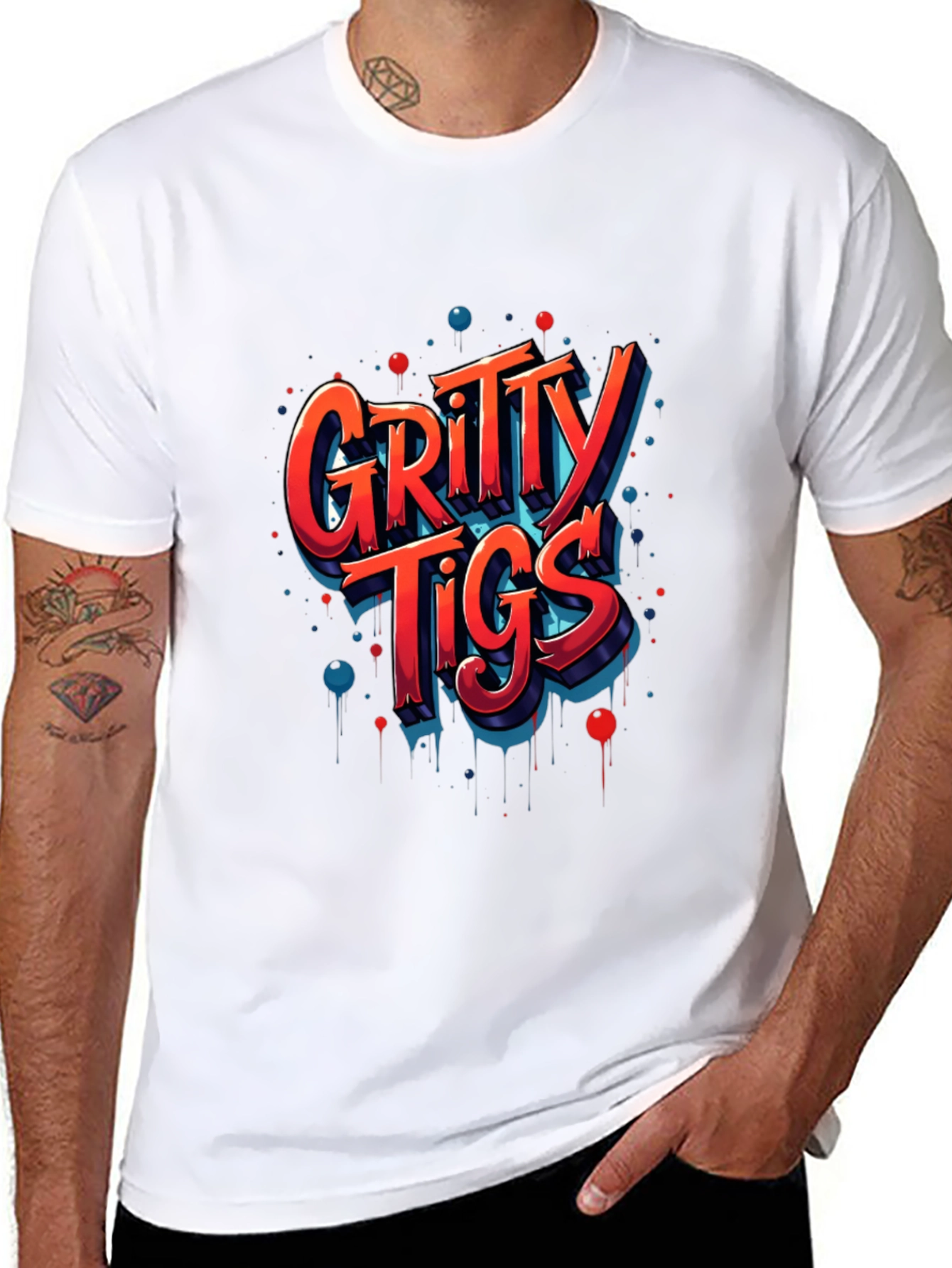 Gritty Tigs Graphic Tee - Cool Cartoon Design