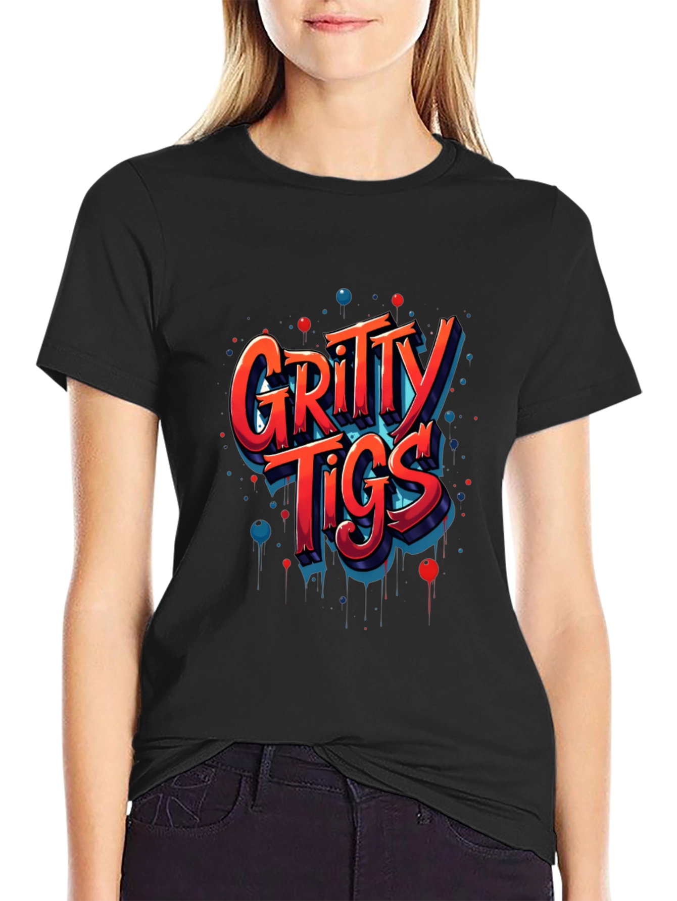 Gritty Tigs Graphic Tee - Cool Cartoon Design