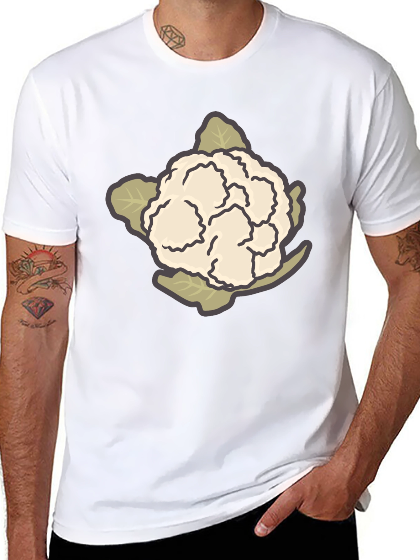 Cauliflower Graphic Tee - Unique Vegetable T-Shirt