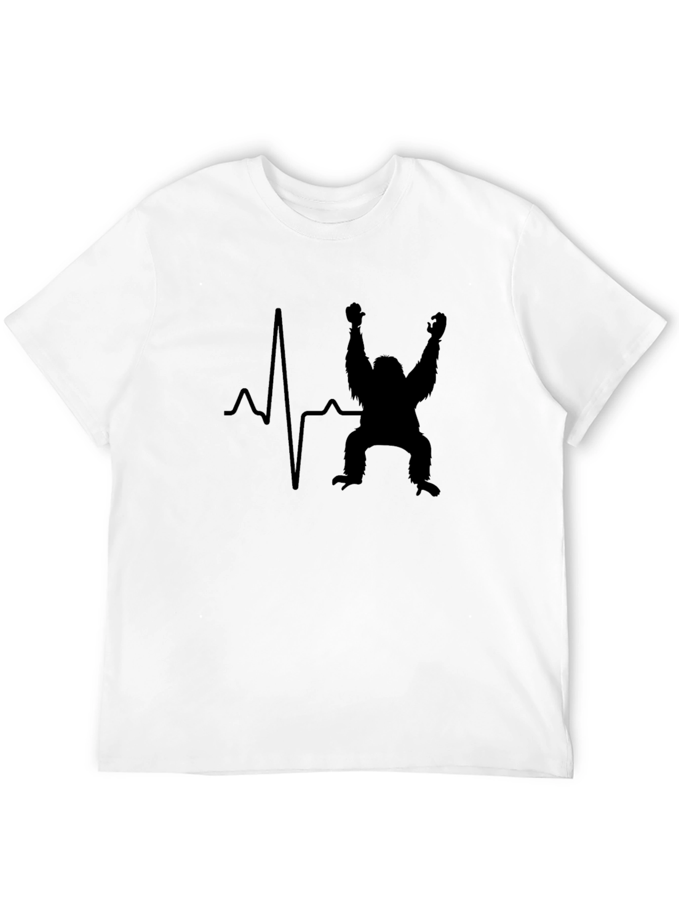 Heartbeat Gorilla T-Shirt - Black Crew Neck Tee