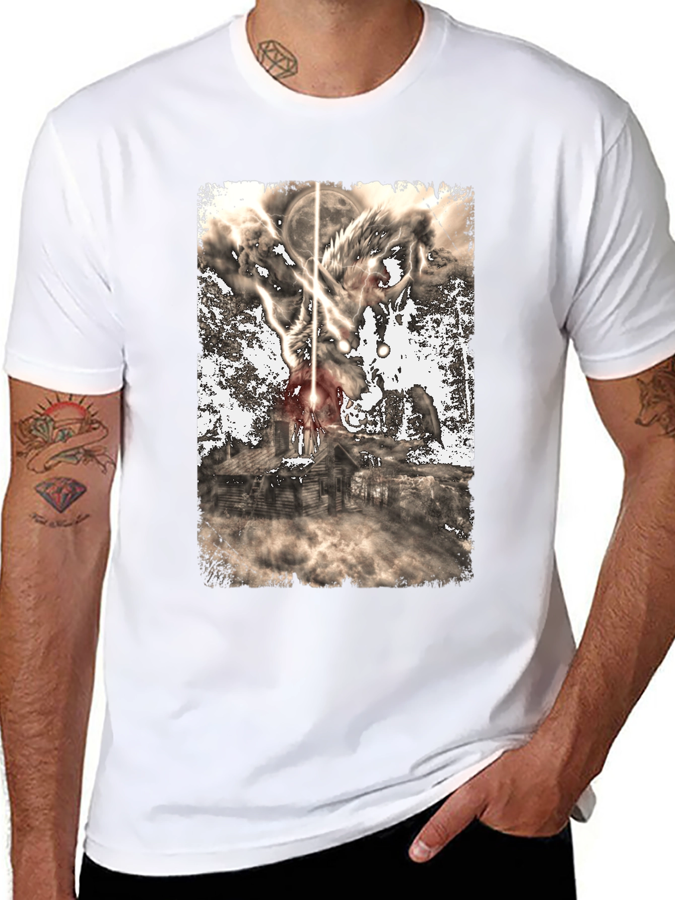 Wolf Moon Cabin Graphic Tee