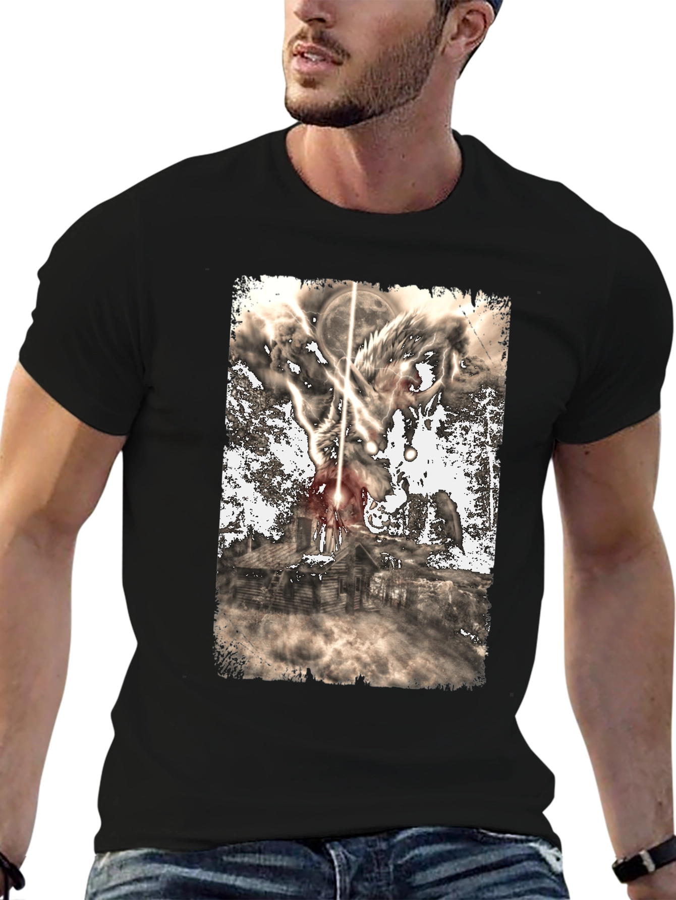 Wolf Moon Cabin Graphic Tee