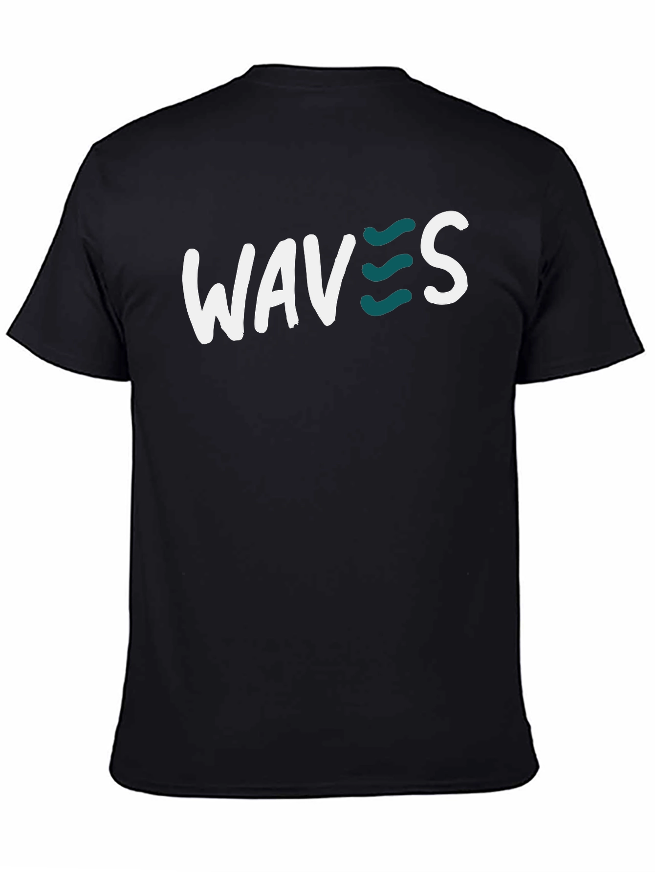Waves Graphic Tee - Black Cotton T-Shirt