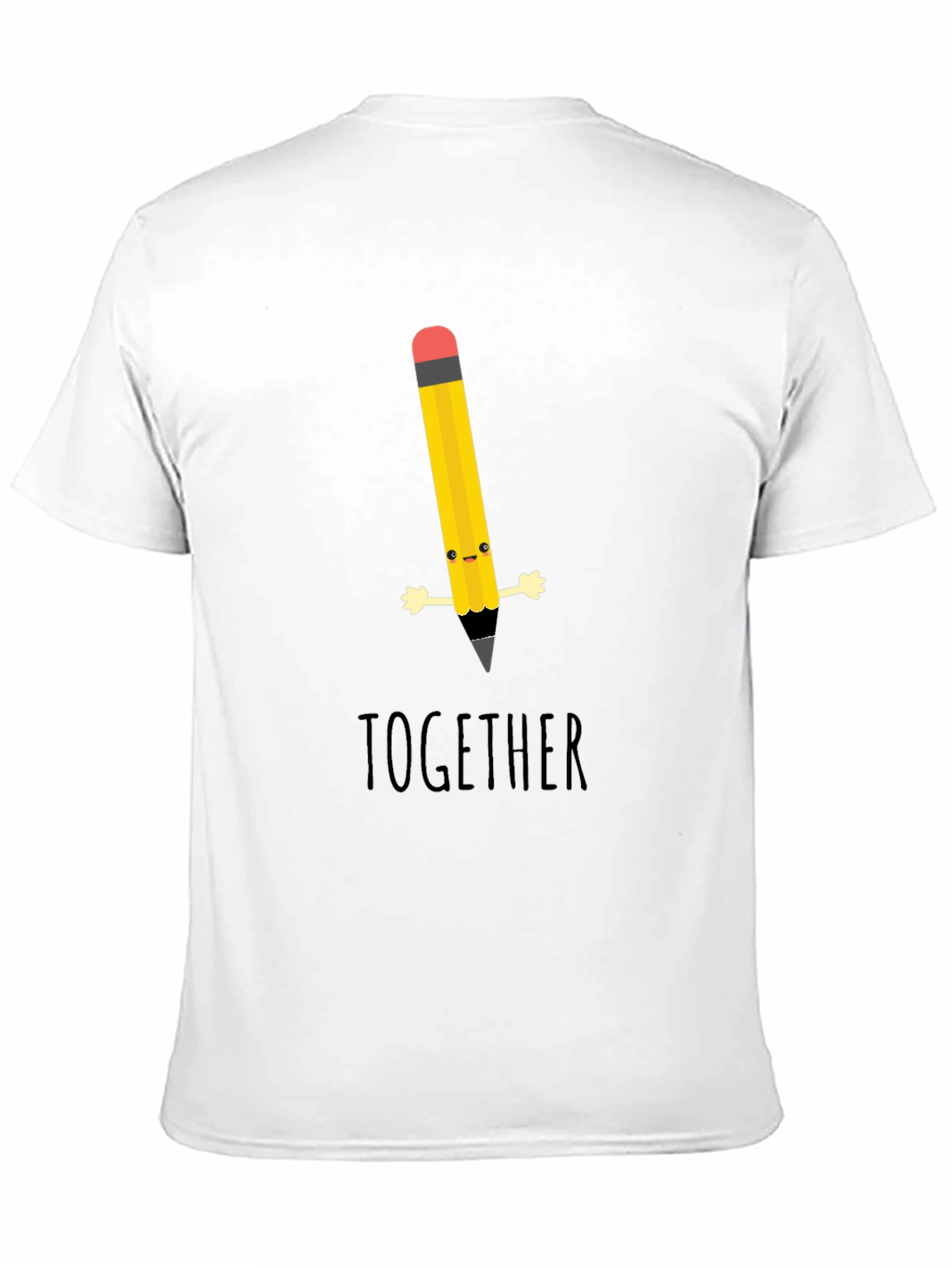 Cute Cartoon Pencil Together Graphic T-Shirt