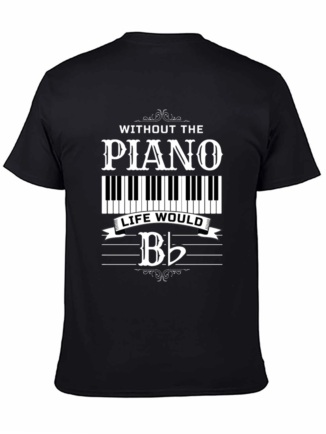 Piano Music Lover Black T-Shirt