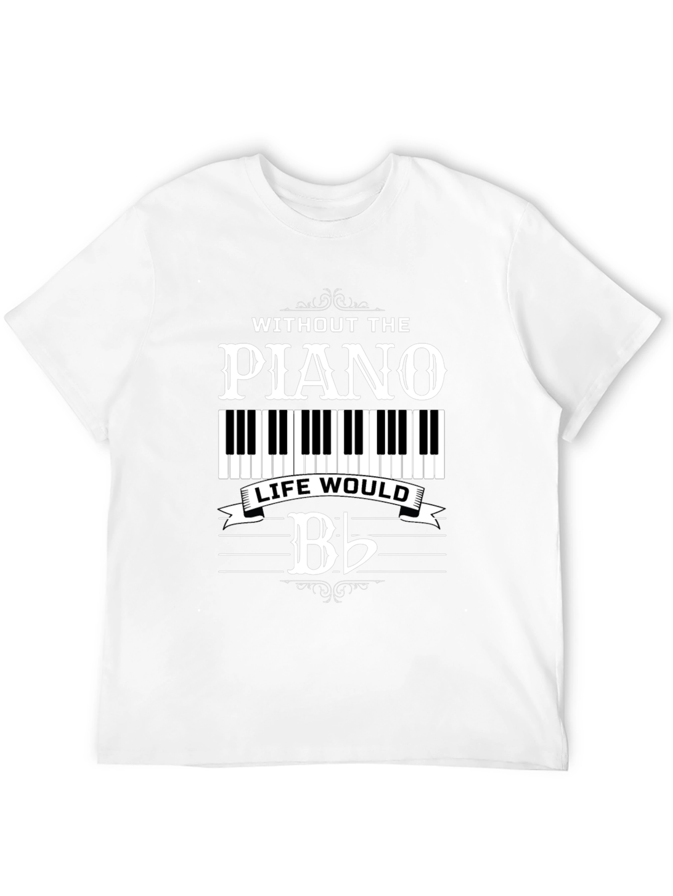 Piano Music Lover Black T-Shirt
