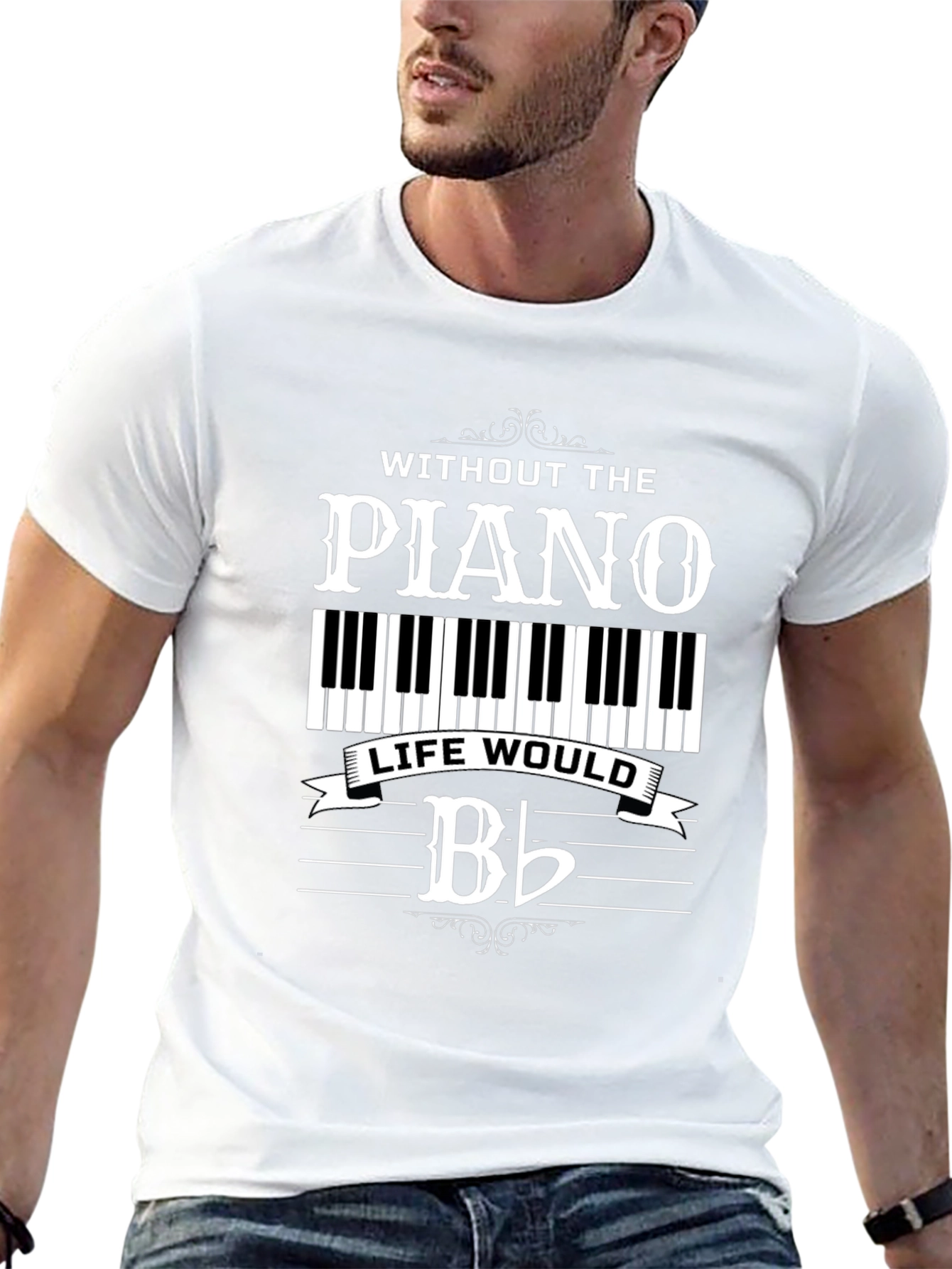 Piano Music Lover Black T-Shirt