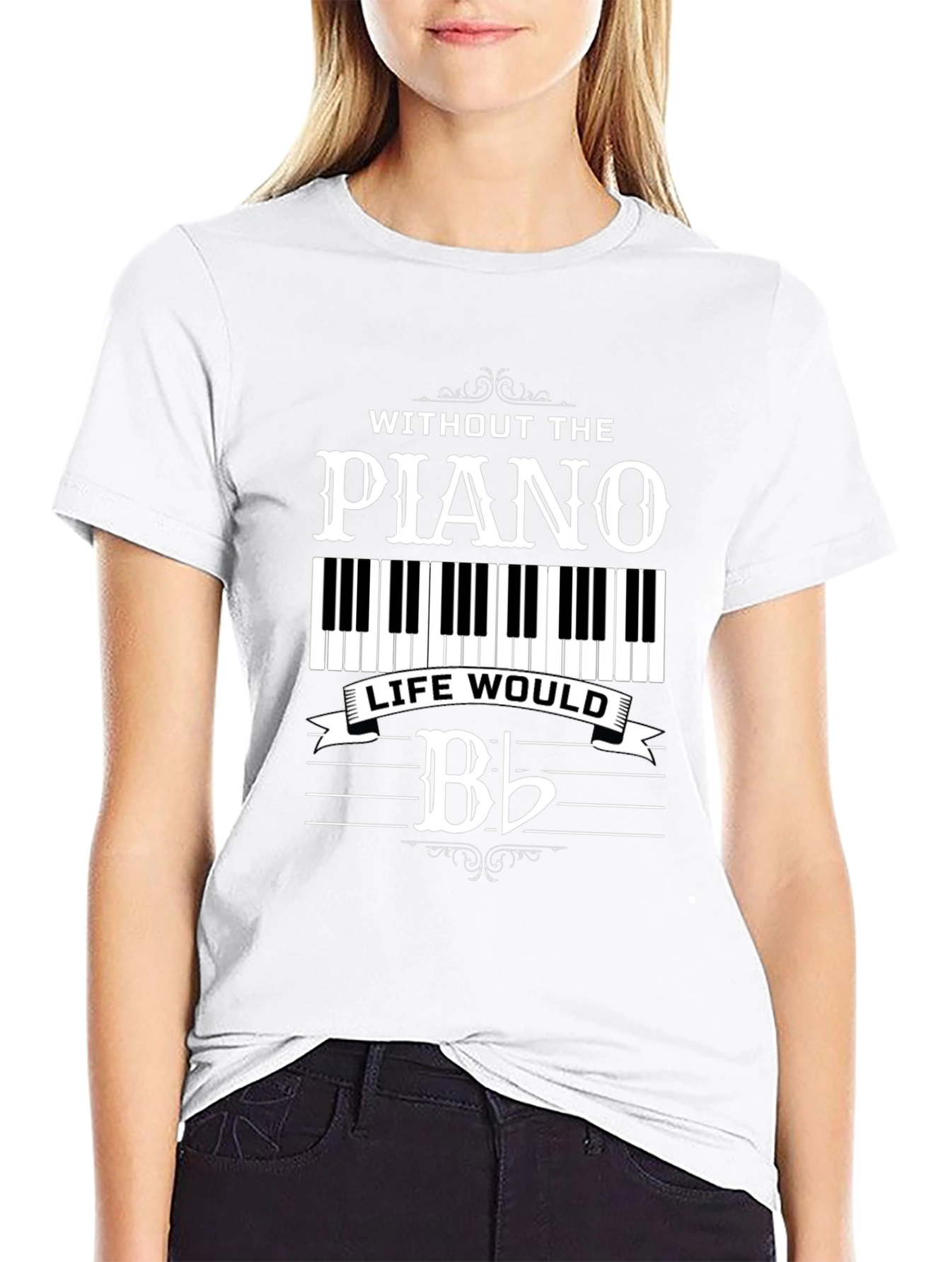 Piano Music Lover Black T-Shirt