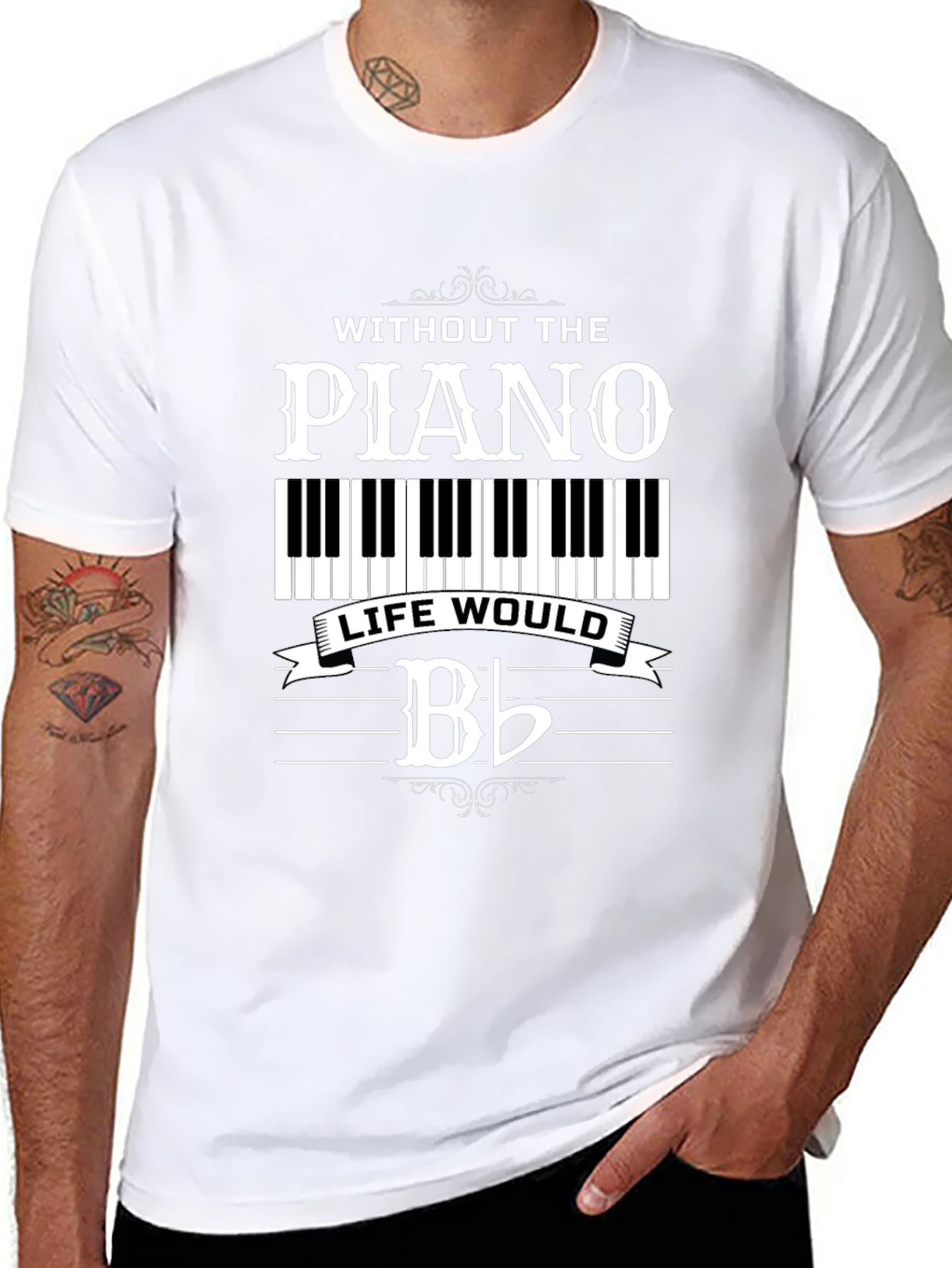 Piano Music Lover Black T-Shirt