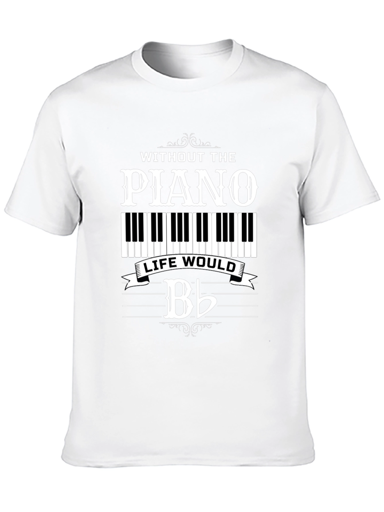 Piano Music Lover Black T-Shirt