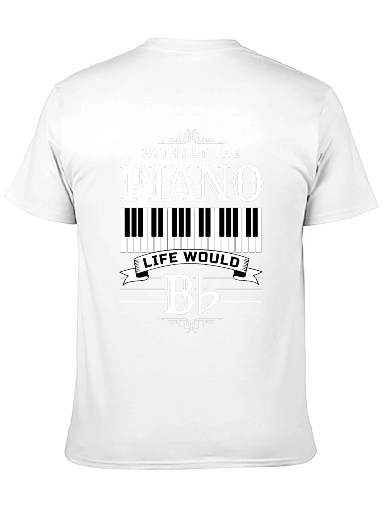 Piano Music Lover Black T-Shirt
