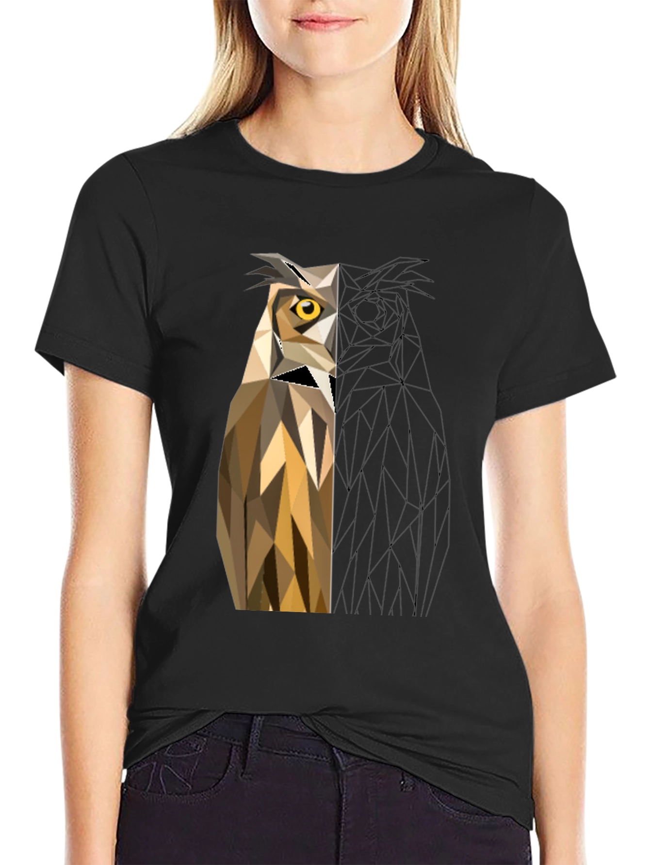 Geometric Owl T-Shirt - Modern Art Tee